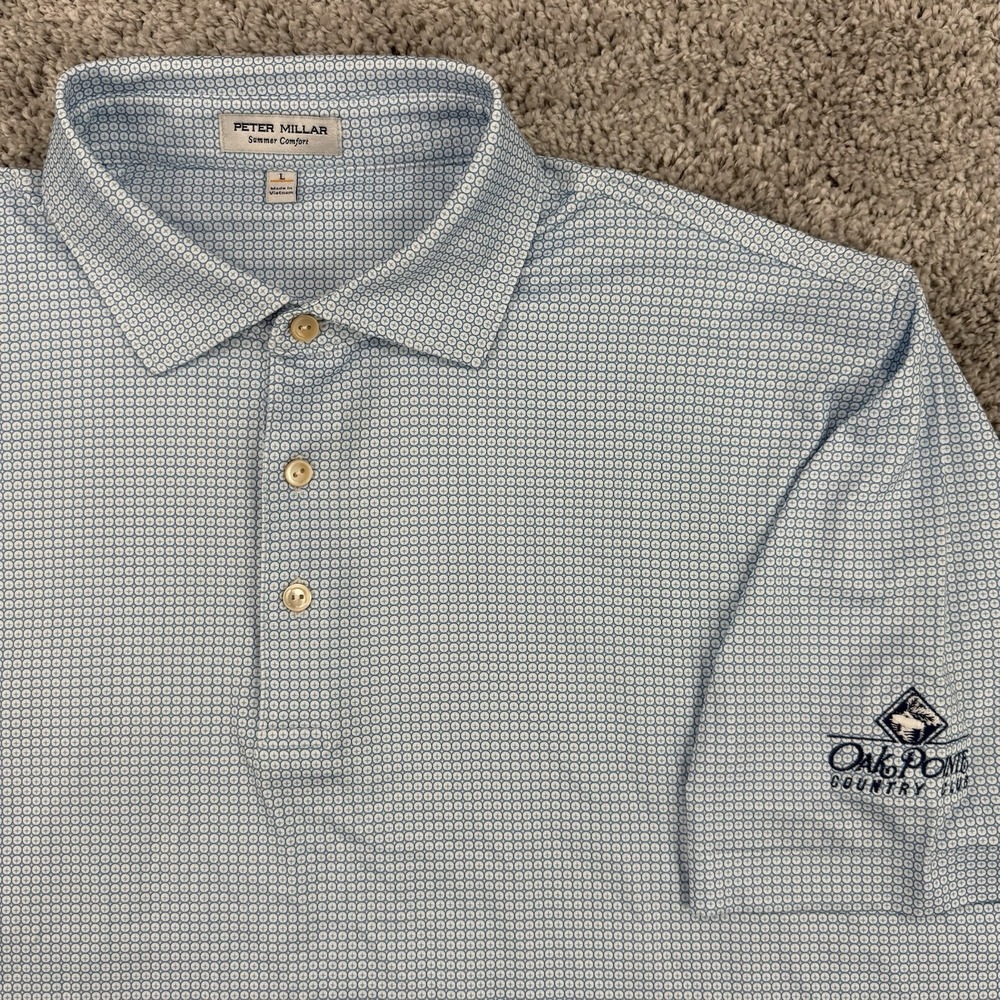 Peter Millar x Oak Pointe Country Club Polo Mens L Crown Sport Orbit Performance